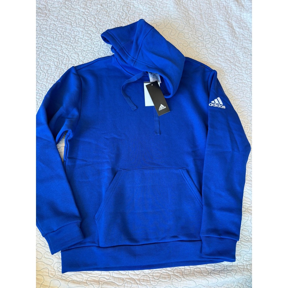 Adidas Womens‎ Fleece Hoodie Royal Blue Pullover Sweatshirt Size Small